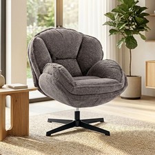 Accent Chair 360° Swivel Velvet Armchair