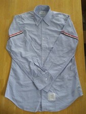 NWOT Thom Browne Blue Oxford Grosgrain Arms Button Down TB5 16.5-36