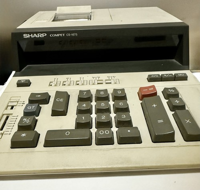 #ad #ad Vintage Printing Calculator Sharp Compet CS 1675 Electronic Adding Machine Works $38.00