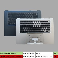 NEW For Apple MacBook Air 15" A3241 Top Case Keyboard Palm Rest Silver Blue US