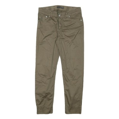SANDRO FERRONE Damen Baumwollmischung Beige Slim Gerade Hose W29 L26 Freizeit
