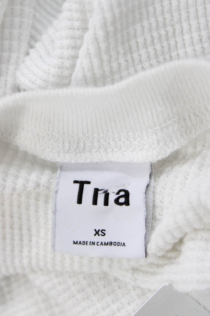 TNA Womens Cropped Basic Button-Up White Long Sle… - image 7