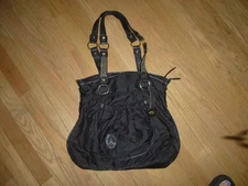 Sakroots Shoulder Bag BLACK W/PEACE SIGN Hippie  Hobo Tote