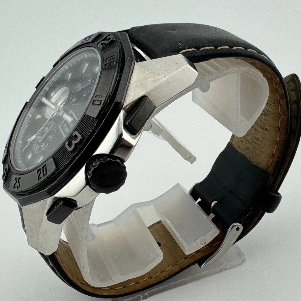 ESPRIT Quartz Watch Men 100m Silver Black Chronograph Date Analog New Battery - Image 4 of 4