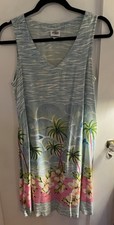 Hi Lites  Floral Rayon Sleeveless Shift Dress Women’s Size S Boho Beach