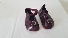1 Paar weinrote Puppenschuhe Lederschuhe