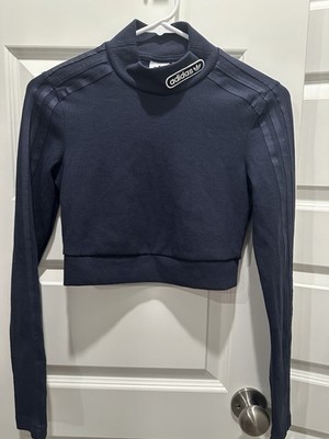 Adidas Ribbed Cropped Long Sleeved Women s Size Small