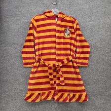 Harry Potter Robe Kids Girls L Large Orange Gryffindor Striped Fleece Hooded