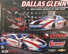 VRHTF NHRA SIGNED BY SUPER STAR DALLAS GLENN RAD TOOLS PRO STOCK HAND OUT