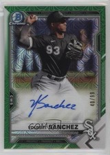 2021 Bowman Chrome Mega Box Mojo Green Refractor 40/99 Yolbert Sanchez Auto o6t