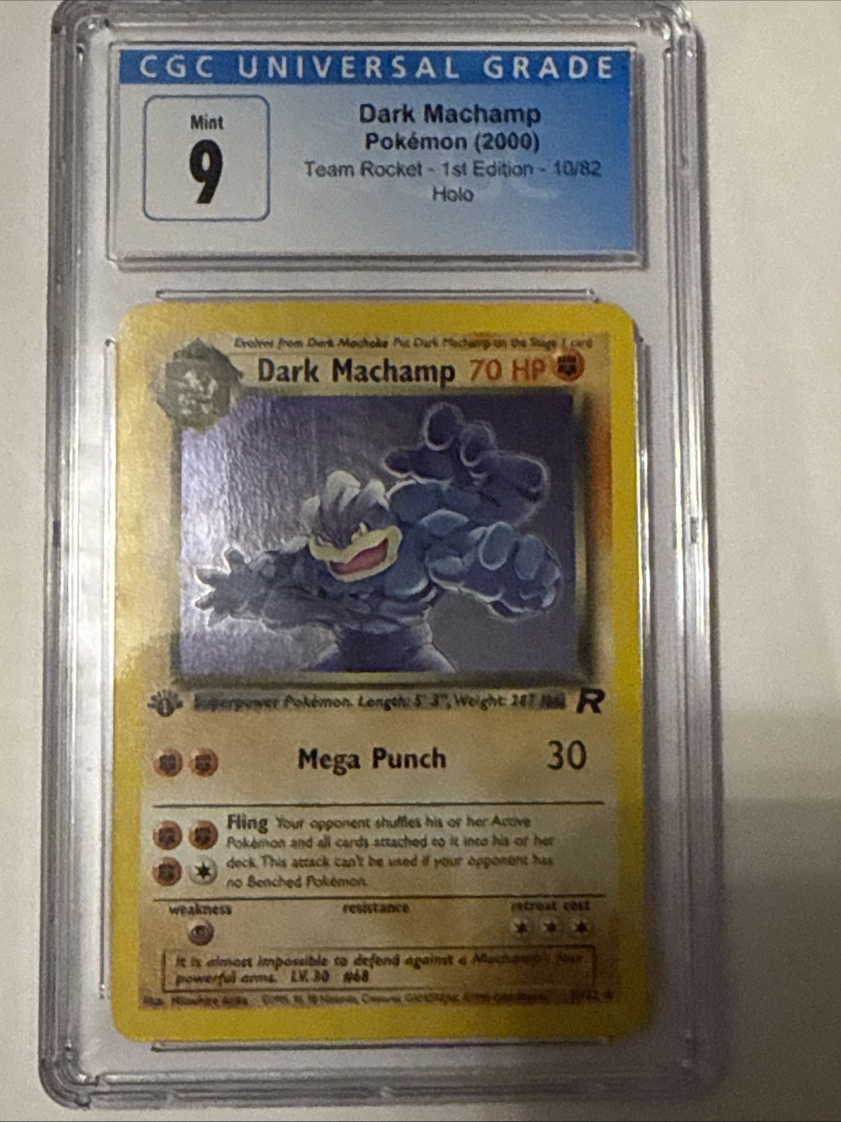CGC 9 Pokemon 1st Edition Team Rocket Holo Dark Machamp – 10/82