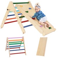 AIYAPLAY Toddler Climbing Frame, Wooden Indoor Play Triangle Set
