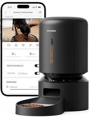 PETLIBRO AUTOMATIC CAT FEEDER CAMERA 1080P HD VIDEO 5G WIFI 2-WAY AUDIO - BLACK