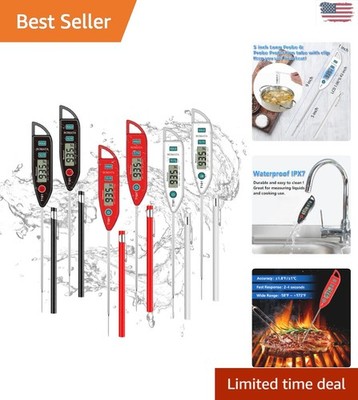 Versatile 6 Pack Waterproof Instant Read Thermometers - Perfect for Home Chefs