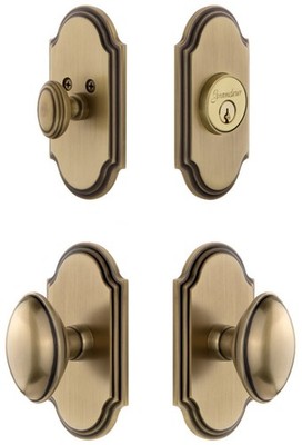 Grandeur ARCEDN_SP_ESET_234 Arc Solid Brass Single Cylinder Keyed - Brass