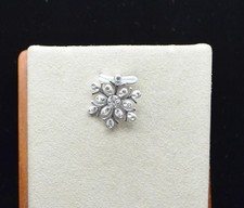 Sterling Silver Clear Gems Sparkling Snowflake Charm / Pendant FME613