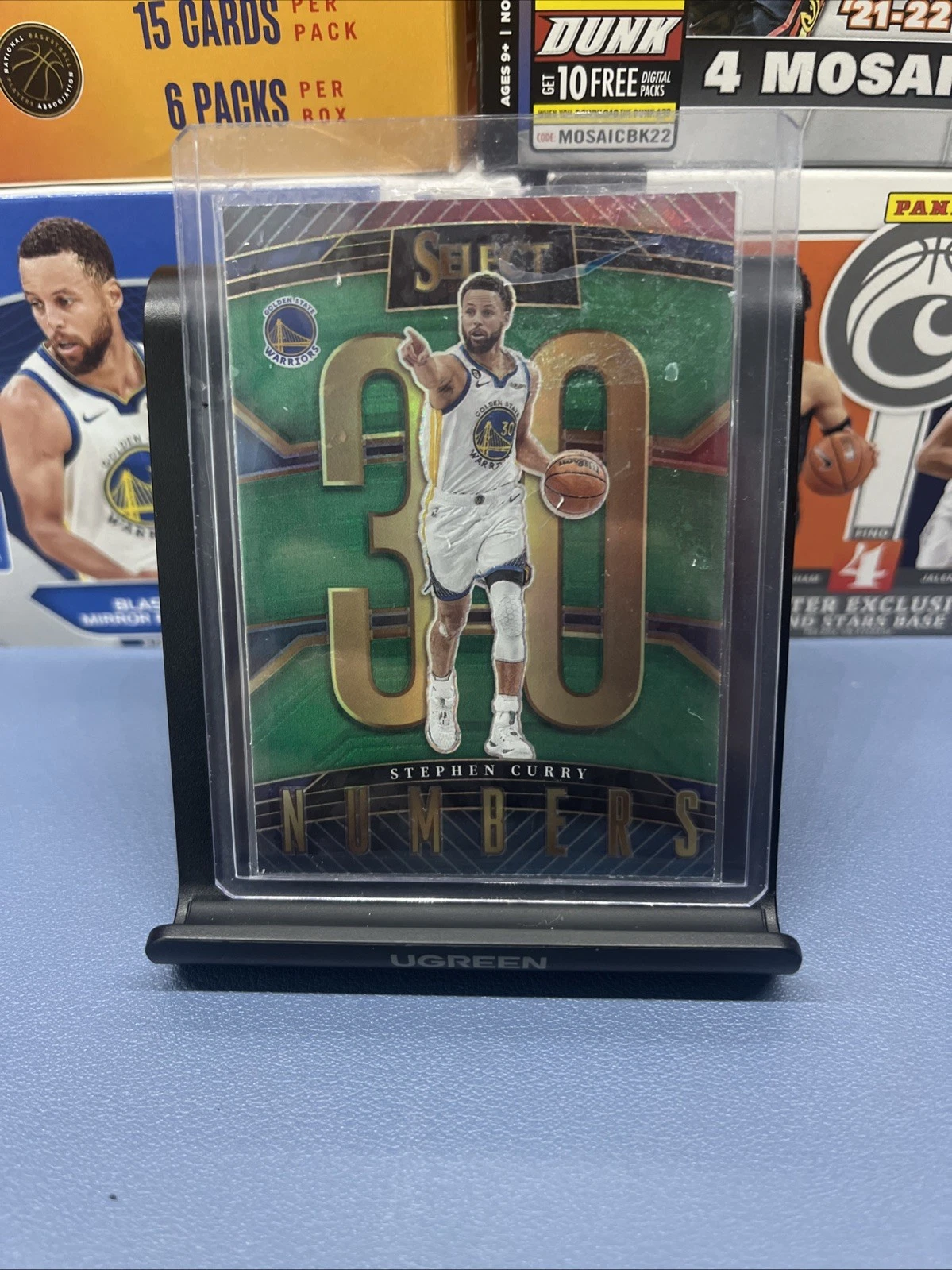 2022-23 Panini Select - Select Numbers Stephen Curry #5 Green Prizm