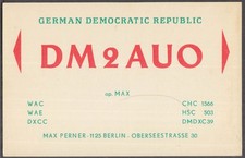 DM2AUO Max Perner QSL card Berlin German Democratic Republic 1967