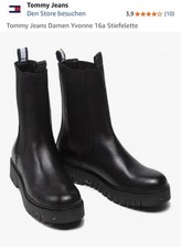 Tommy Hilfiger Chelsea Boots Yvonne Schwarz Größe 40 Long NP über 100 Euro 