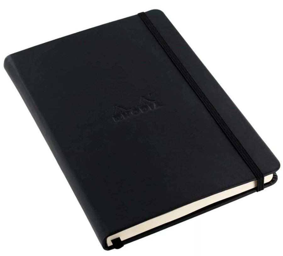 Rhodia Dot Grid Webnotebook 5.5 x 8.25 Black Leatherette Cover 118769