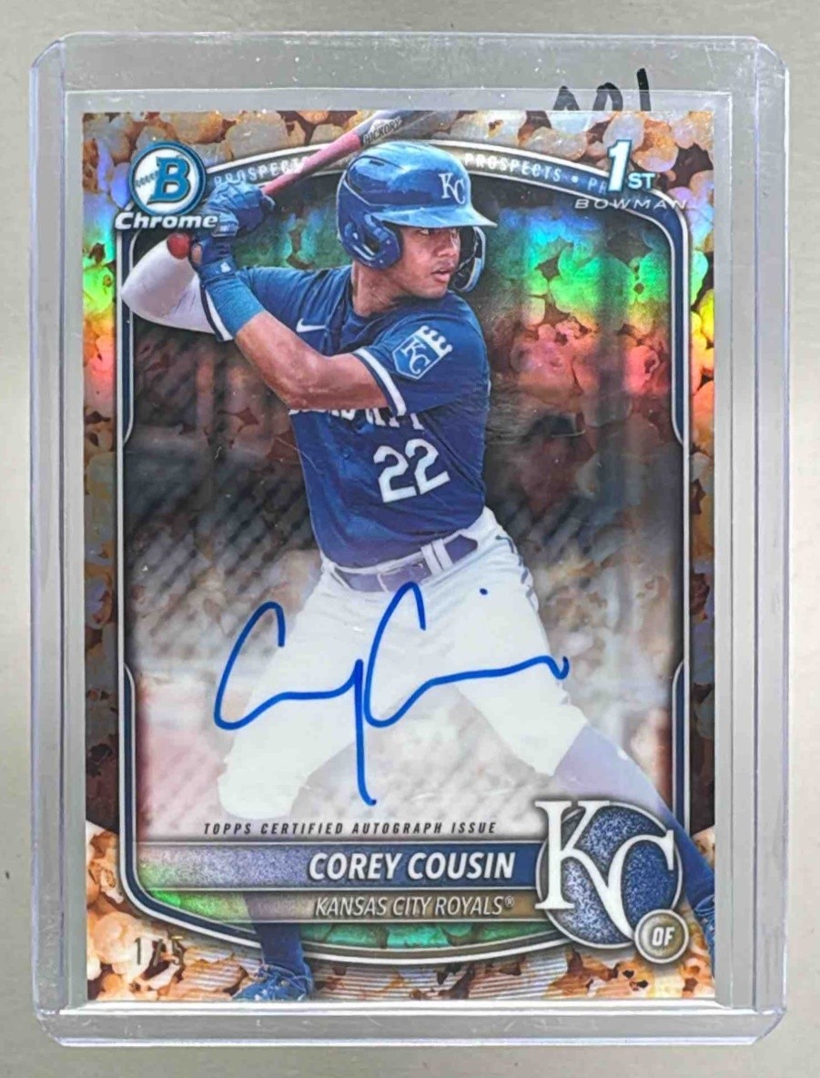 Corey Cousin 2025 Bowman Chrome #CPA-CCO Popcorn Refractor Auto 1st RC /5
