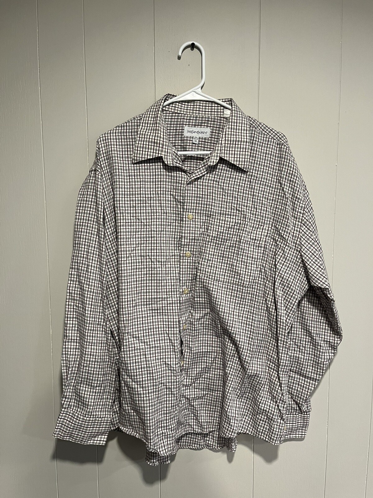 Camicia Yves Saint Laurent da uomo a righe abbottonate YSL 17 5 34 35