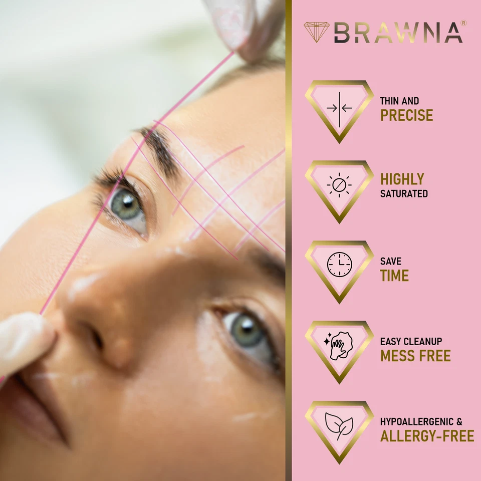 BRAWNA 30M Pre-Inked Eyebrow Mapping String | Microblading Supplies I Pink - Image 3 of 4