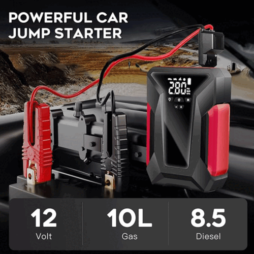 8 in 1 Car Jump Starter with Air Compressor Battery Charger 12V Jump Box Jumper - Picture 6 of 15