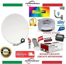 KIT SATELLITE: PARABOLA 60 CM +LNB 2 USCITE + 20 METRI CAVO + SAT FINDER+STAFFA