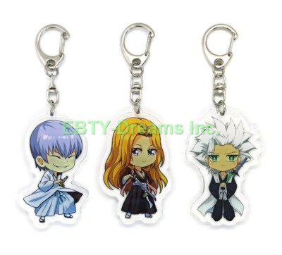 Set of 3 Bleach Acrylic Keychain Matsumoto Rangiku, Hitsugaya Toushirou, Gin 