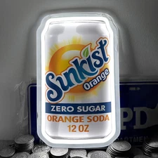 Sunkist Orange Zero Sugar Neon Light Sign Bar Bedroom LED Wall Decor 12"x7" H4