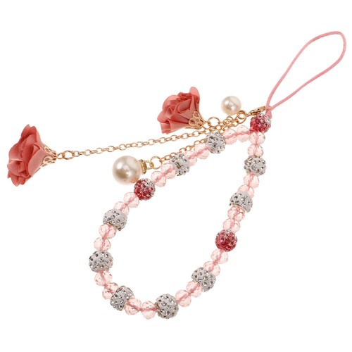Handykette Gipsblume Damen Mit Perlen Perlenbesetzter Handyriemen-Anhänger - Zdjęcie 8 z 12