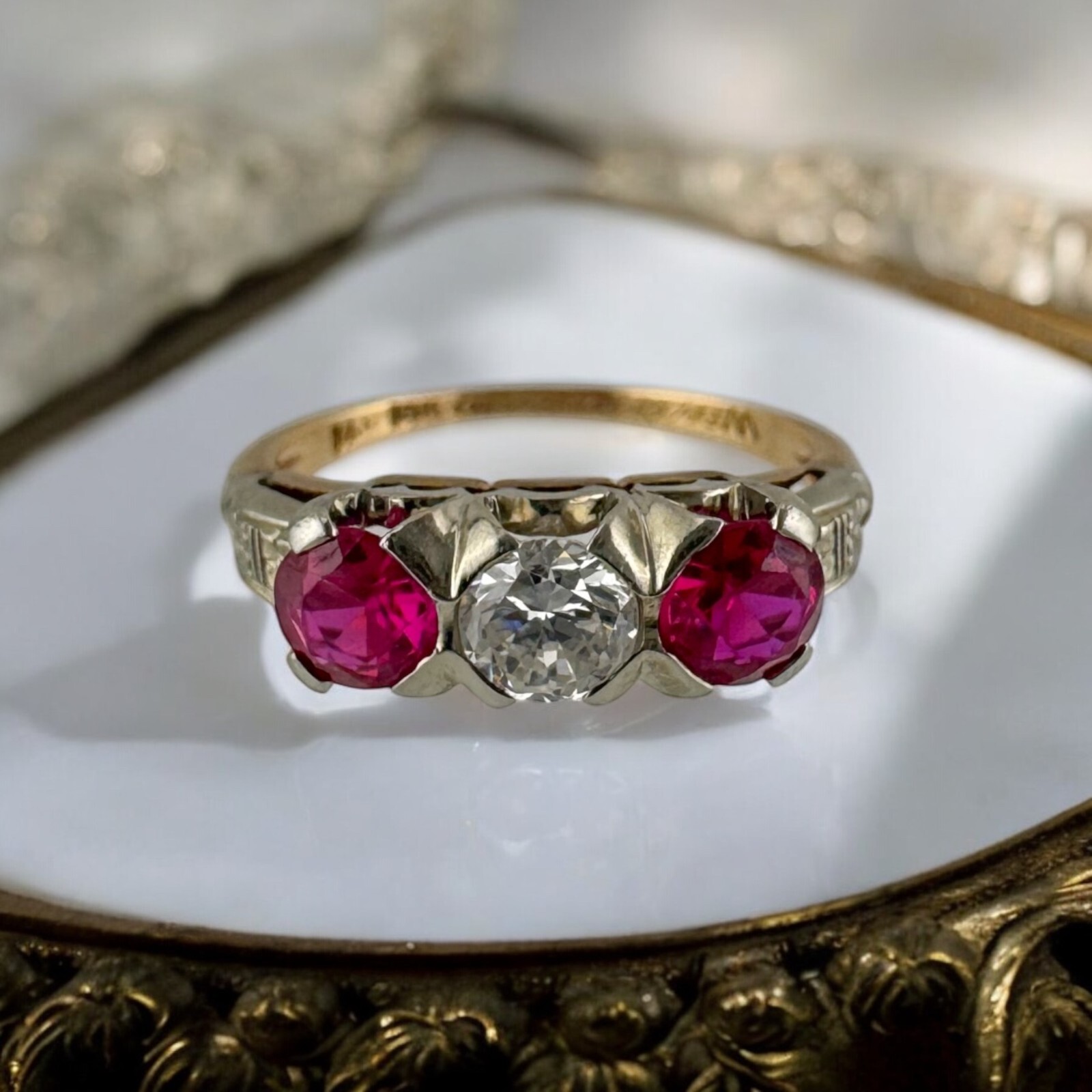 Special Vintage 14K & 18K Gold Transitional Cut Diamond & Lab Grown ...