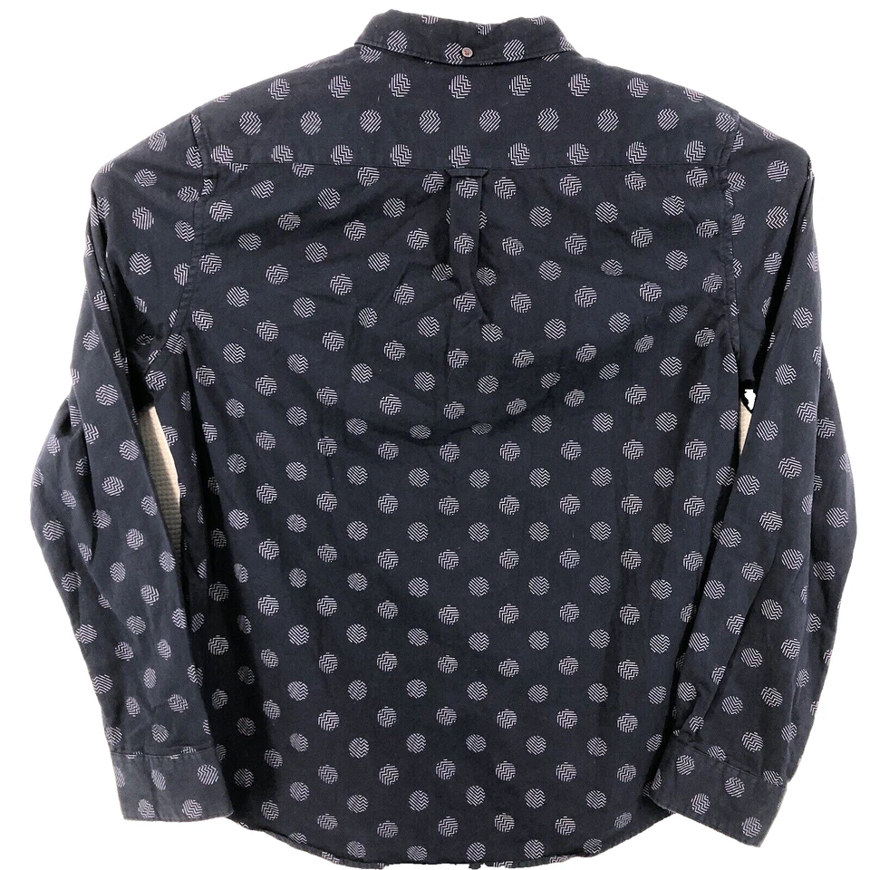 Vaquero y camisa de flores para hombre L Blue Polka Dot Slim Fit de manga larga con botones casual Foto 2 de 4