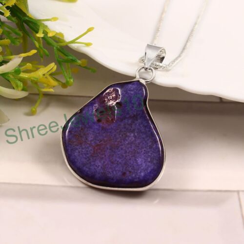 Anniversary Gift For Her Natural Sugilite Gemstone Pendant 925 Sterling Silver - Picture 1 of 3