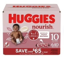 Huggies Nourish Baby Wipes, Cocoa  Shea Butter, 10 pk., 640 Wipes