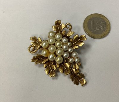 Magnifique Broche Vintage Plaquée Or – Créateur Signé, Occasion
