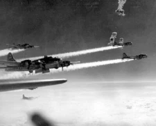 B-17 Flying Fortress Bombers through flak over Germany WWII WW2 8x10 Photo 133b