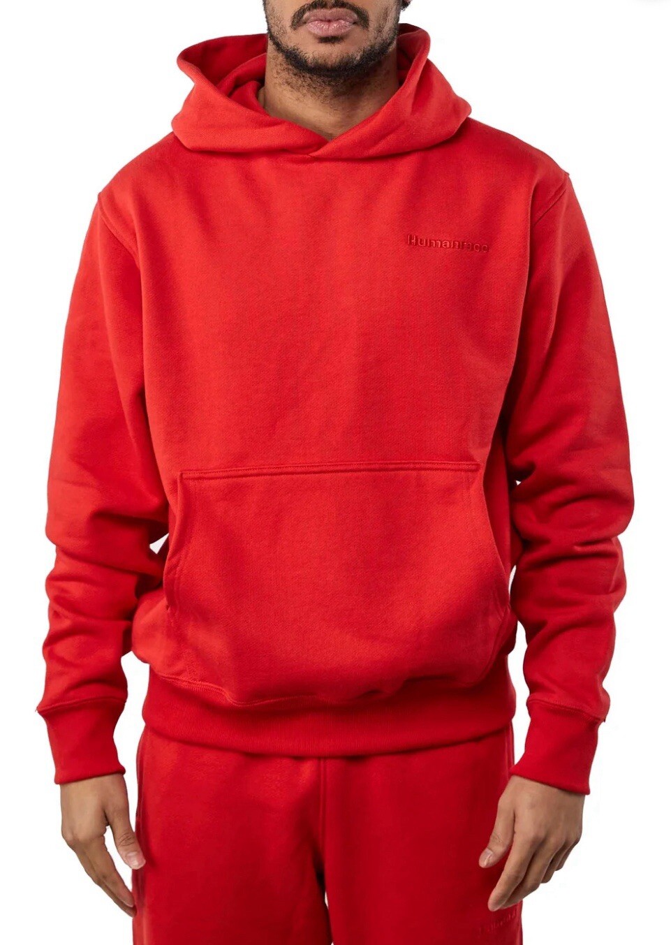 $130 Adidas Pharrell Williams Basics Hoodie PW Men’s Medium Heavyweight Red image 10