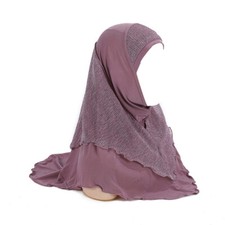Adult Girl Muslim Hijab Patchwork Instant Underscarf Amira Islamic Headwrap Chic