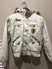 Vtg Woman’s L Ferrari Jacket W/ Detachable Hood And Sleeves