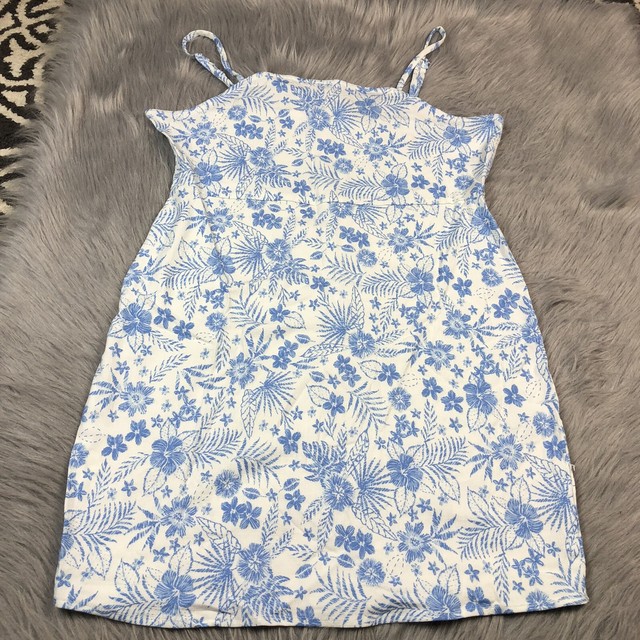 Wild Fable Target Blue White Floral Tropical Stretch Dress Large eBay
