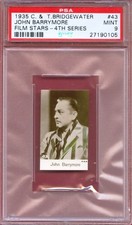 1935 C T BRIDGEWATER Film Card #43 JOHN BARRYMORE  Twentieth Century Actor PSA 9