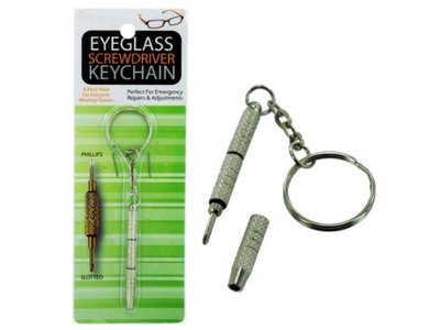 Emergency Eye Sun Glass Repair Kit Adjustment Screwdriver Key Chain Travel Desk