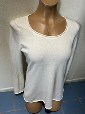 Banana Republic IVORY Cotton/Angora Rabbit Hair Long Sleeve Knit Top - Women's S