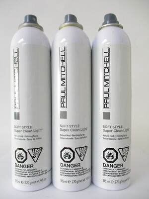 Paul Mitchell Soft Style Super Clean Light Finishing Spray 9.5 oz Pack of 3 dent