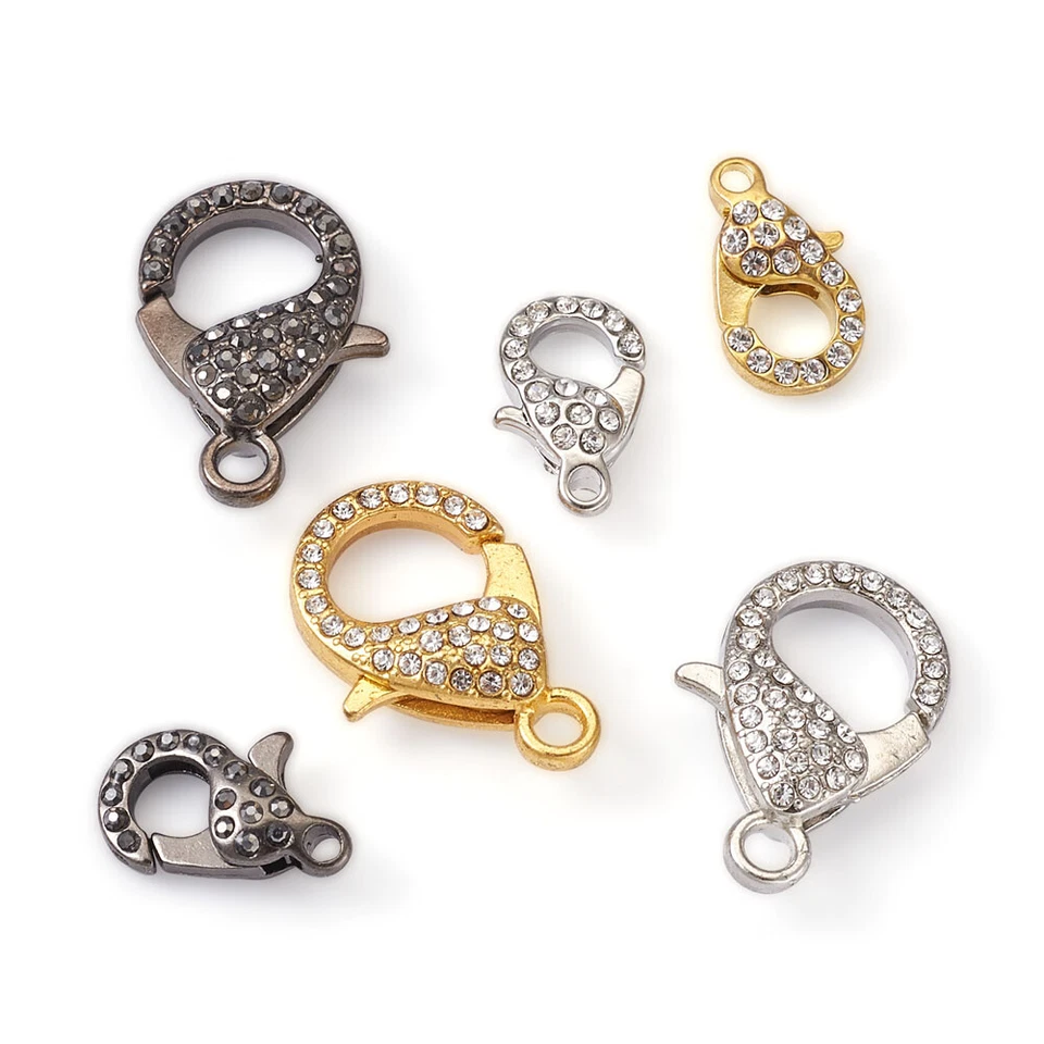 6pcs Lanyard Snap Hook Clips Rhinestone Lobster Claw Clasps for Jewelry Making - Image 2 of 4