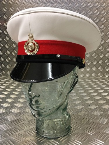 Royal Marines RM Peaked Dress Cap Male Captains Hat British All Sizes royal-marines-rm-peaked-dress-cap-male-captains-hat-british-all-sizes