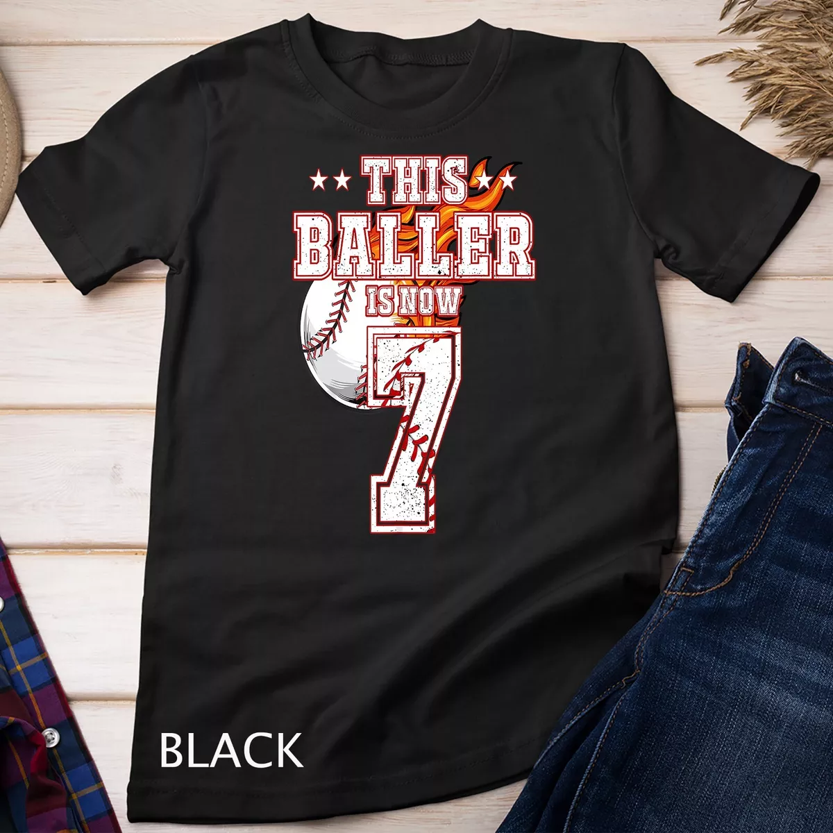 This Baller Is Now 7 Years Old Baseball Lovers 7th B day T Shirt