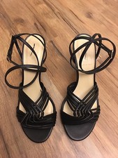 New J Crew Collection Strappy Heels 90mm Black Sz 6 H5567